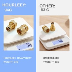 Hourleey Garden Hose Quick Connect, 6 Set Solid Brass Style 2 – 6 Set, Gold