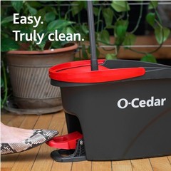 O-Cedar EasyWring Microfiber Spin Cleaning System + 2 Extra Refills, Red/Gray