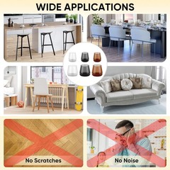 BALEINE Silicone Chair Leg Floor Protectors, Stool Round S, Clear-16pcs