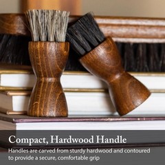 Horsehair Dauber Brush Set, Shoe Shine Polish Applicators for Leather Boots,