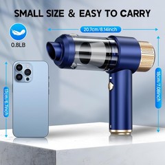 Jonyj Car Vacuum Cleaner 16000Pa Hand Held Vacuum Portable Cordless 2 In 1 Air