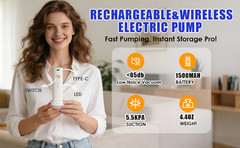 18 Pack Vacuum Storage Bags for Travel with Rechargeable Cordless Pump, Vacuum