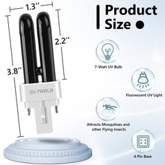 Kittmip 2 Pack Bug Zapper Replacement Fluorescent 2 Count (Pack of 1), BLACK