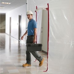 ZipWall HDAZ2 Heavy Duty 3″x84″ Adhesive Zippers 2-Pack with Hooks & Cutter, Red