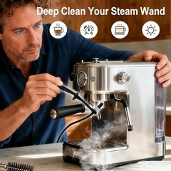 Coffee Machine Steam Brush, 36 Inch Silicone Hose Espresso Steam Wand Cleanin…