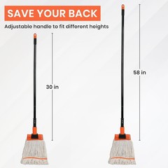 Commercial Mop, 58″ Heavy Duty Industrial Mops for Floor Cleaning, String Cotton