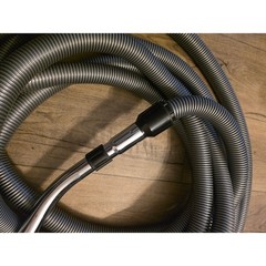 Cen-Tec Universal Central Vac Hose Gray Crushproof with Chrome Curved Wand OS