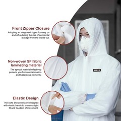 Hazmat Suit Disposable Coverall | Heavy Duty Full Body Painters Suit in 7 Siz…