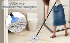 Indoor Mop for Floor Cleaning – Cotton Mops for Floor Cleaning, Regular Mop for