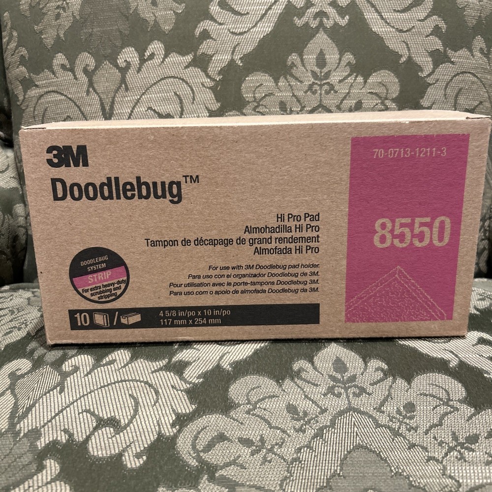 3M Doodlebug High Pro Black Stripping Pads 8550 10/box 4 5/8” x 10”