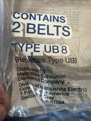 Panasonic MC-V270B Upright Vacuum Cleaner Belts Type UB8 2 Pack