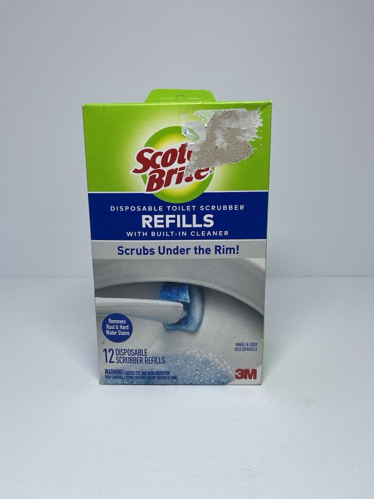 Scotch-Brite 558RF Disposable Toilet Scrubber Refill – Blue/White (12/Pack)