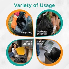 Plasticmill Heavy Duty Trash Bags – Black Garbage Bags – Plastic Trash Bags –