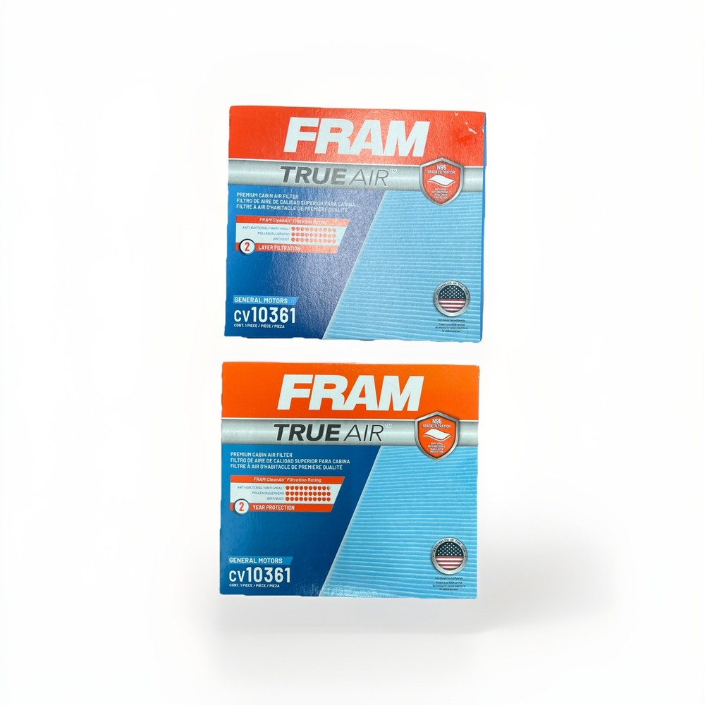 2 FRAM CV10361 TrueAir Premium Cabin Air Filter with N95 Grade Filter Media for