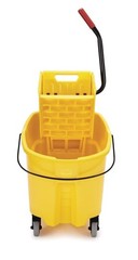 35Qt Mop Bucket & Side Press Wringer Combo on Wheels Heavy Duty Yellow