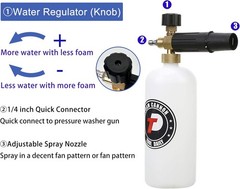 Tool Daily Short Pressure Washer Gun with Foam Cannon, 1/4 Black, Red, White