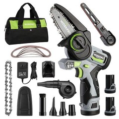 3-in-1 Mini Chain Saw Electric Blower Cordless Detail Belt Sander Power Tool Kit
