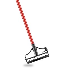 Red Steel Mop Handle by Libman with Black Solid Polypropylene Frame