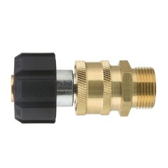 Tool Daily Pressure Washer Adapter Set, Quick Connect M22 15mm Brass, Brass
