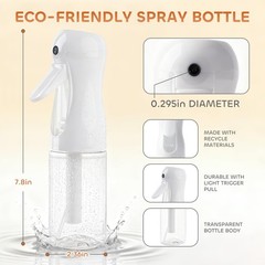 AMOMELA 2Pcs Continuous Spray Bottle For 6.8 Ounces, 200ML/CLEAR/2PACK