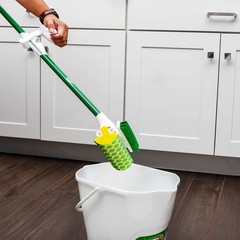 Libman Nitty Gritty Sponge Mop with Steel Handle & Built-in Scrub Brush
