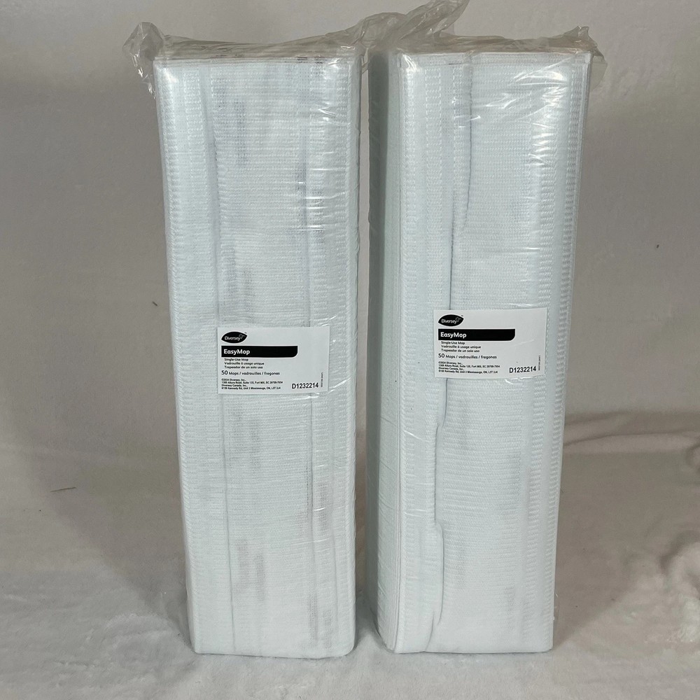 (100 PACK) D1232214 Diversey EasyMop Single-Use Mop Pads