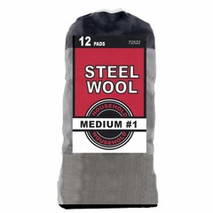 Wideskall Household Steel Wool 12 Pads, Medium Grade #1 (1 Bag Contain 12 Pads)
