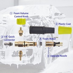M MINGLE Foam Cannon for Pressure Washer, Car Cannon, Yellow