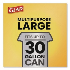 Glad 78966 30″ x 33″ Three-Ply Large Drawstring Trash Bags – Black (168/CT) New