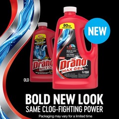 Drano Max Gel Drain Clog Remover & Cleaner, Fast-Acting 80 Fl Oz (Pack of 2)