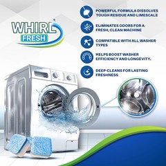 Whirl Fresh Washing Machine Cleaner 1 Count (Pack of 24), White & Blue