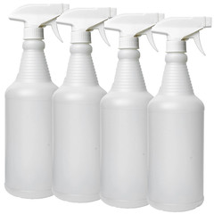 32oz. Plastic Bottles Chemical Resistant Triggers , 4/Pk, 90032-4T