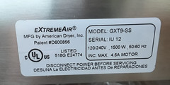 American Dryer ExtremeAir Hand Dryer 1500W Commercial Automatic Electric GXT9-SS