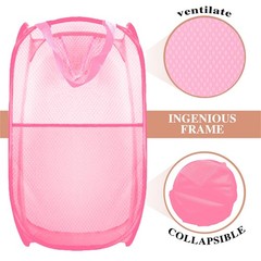 Buyongwant Collapsible Pop Up Laundry Hamper, Extra Large, 2P Black+Pink