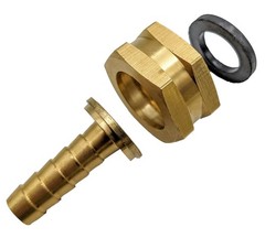 GRIDTECH Brass Garden Hose Adapter 3/8″ Barb x 3/4″ GHT Female, Gold