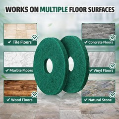 12″ Cleaning Orbiter Pads – 3pcs Green for Oreck Floor Scrubber & Buffer, Deep C