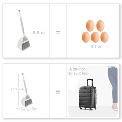 Small Broom and Dustpan Set, Household Mini White