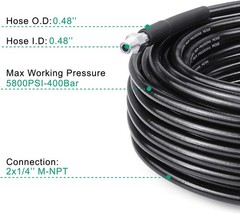 Selkie Pressure Washer Sewer Jetter Kit – 100Ft X1/4″ 100FT, Black-100ft
