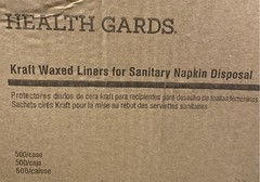 500 KL260 Kraft Waxed Liners for Sanitary Napkin Disposal 10 in x 7.5 in