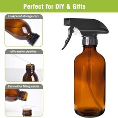 HAOERMEI 16oz Amber Glass Spray Bottles,2-Pack Refillable 16 Ounces,