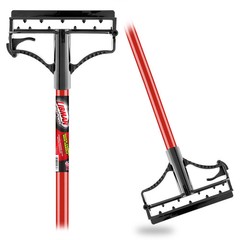 Red Steel Mop Handle by Libman with Black Solid Polypropylene Frame