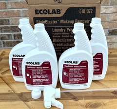 (4) 22oz ea. ECOLAB 6101072 StainBlaster Makeup Remover Laundry Pre-Spotter