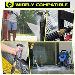 M MINGLE Ultimate Pressure Washer Adapter 3/8” Quick Connect Kit, Gold/Black