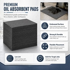 30 Pcs Oil Absorbent Pads Bulk Heavy Weight Dimpled Garage Absorbing Pad Wate…