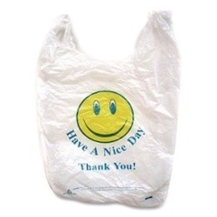 Barnes Paper Company T16SMILEY 11.5 in. x 21 in. Shopping Bags (900/Carton) New