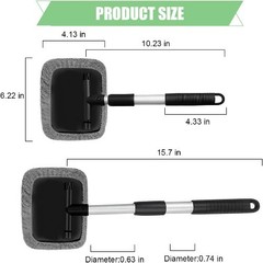 Car Windshield Cleaning Tool, Vehicle Window Cleaner with 3 Size: Rectangular