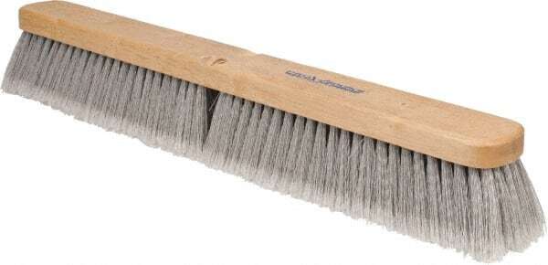 PRO SOURCE 24″ Wide Push Broom Head, 3″ Flagged Poly Bristles, Handle not Incl