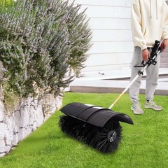 Gas Power Nylon Brush Broom Sweeper Artificial Grass Driveway Turf Snow Clean