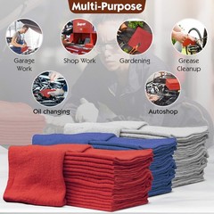 Nabob Wipers Shop Towels 50 Pack Cotton Rags Size 14″x14″ Commercial Grade (50 P