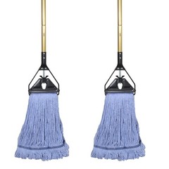 Commercial Industrial Heavy Duty Mop with Long Handle,58″ Looped-End String W…